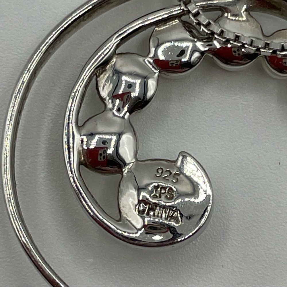 Sterling Silver 925 Genuine Pearl Circle Necklace - Picture 5 of 5